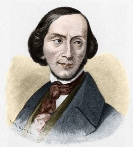 Portret van Hans Christian Andersen (1805-1875), Deense schrijver. door Unknown artist