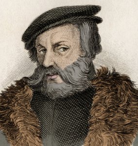 Portret van Hernán Cortés (1485-1547), Spaanse conquistador door Unknown artist