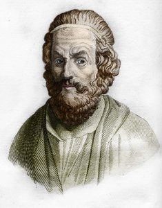 Portret van Homerus (9e eeuw v.Chr.) Griekse dichter. in oude geschiedenis van Rollin. 1829 door Unknown artist