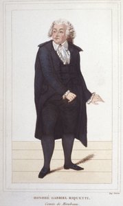 Portret van Honoré Gabriel Riqueti, Graaf van Mirabeau (1749-1791), Franse politicus. Gravure uit 1830 door Unknown artist