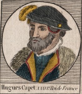 Portret van Hugo I Capet (ca. 941-996), hertog van Frankrijk en later koning van Frankrijk (gravure uit 