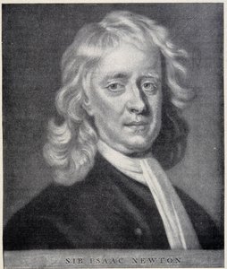 Portret van Isaac Newton dicht bij het origineel bewaard in het Berlijnse Observatorium. door Unknown artist