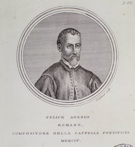 Portret van Italiaanse componist Felice Anerio door Unknown artist