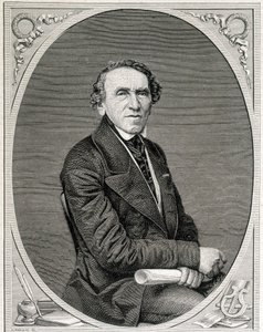 Portret van Jakob Liebmann Beer, bekend als Giacomo Meyerbeer (1791 - 1864), Duitse componist. Gravure 19e eeuw door Unknown artist