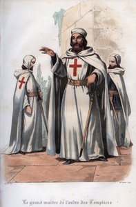 Portret van Jacques de Molay (1243-1314), grootmeester van de Tempeliers. Gravure uit 1842 in 