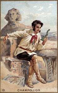 Portret van Jean-François Champollion, genaamd de Jongere (1790 - 1832) Franse egyptoloog door Unknown artist