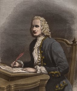 Portret van Jean Philippe Rameau (1683-1764) - gravure in 