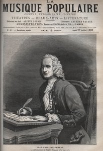 Portret van Jean Philippe Rameau (1683-1764) - Portret van Jean-Philippe Rameau (1683-1764), Franse componist - gravure in 