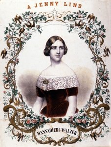 Portret van Jenny Lind (1820-1887), Zweedse zangeres. door Unknown artist