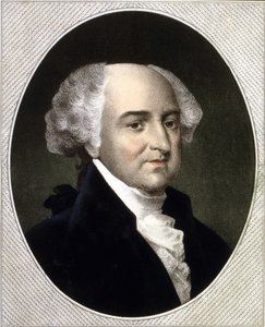 Portret van John Adams (1735 - 1826), 2e president van de Verenigde Staten (1797 - 1801). Gravure 19e eeuw.