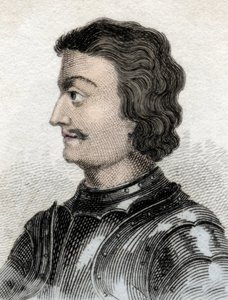 Portret van John van Schotland of John van Balliol (ca. 1248-ca. 1315), Koning van Schotland. Gravure uit de 19e eeuw. door Unknown artist
