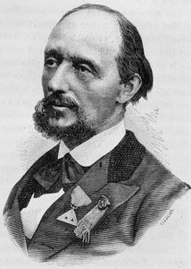 Portret van Jules Bergeret (1839 - 1905). Gravure uit het einde van de 19e eeuw in 