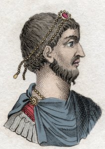 Portret van Julianus de Afvallige (Flavius Claudius Julianus) (331-363), Romeinse keizer. Gravure uit de 19e eeuw door Unknown artist
