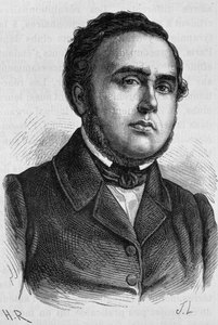 Portret van Ledru-Rollin (1807 - 1874). Gravure van het einde van de 19e eeuw in 