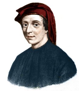 Portret van Leonardo Fibonacci (1170-1245). (Leonard van Pisa). Italiaanse wiskundige. door Unknown artist