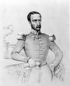 Portret van Louis Eugène Cavaignac (1802 - 1857), Franse generaal en politicus. Gravure ca. 1848 door Unknown artist