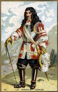 Portret van Lodewijk II van Bourbon, 4e Prins van Condé, bekend als de Grote Condé (1621-1686). Chromolithografie 19e eeuw.