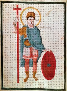 Portret van Lodewijk I de Vrome (778-840), koning van Frankrijk (miniatuur) in 