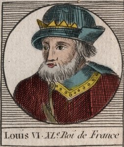 Portret van Lodewijk VI, genaamd De Dikke - gravure uit 