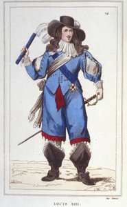 Portret van Lodewijk XIII (1601 - 1643), koning van Frankrijk gravure uit 1830