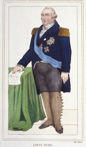 Portret van Lodewijk XVIII (1755 - 1824), Koning van Frankrijk gravure uit 1830.