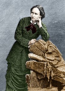 Portret van Louise Michel (1830-1905) tijdens haar deportatie naar Noumea in Nieuw-Caledonië. 1873-1880