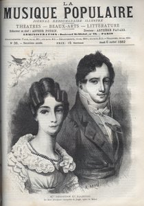 Portret van Madame Gavaudan en Elleviou. Alexandrine Marie Agathe Gavaudan Ducamel (1781-1850), en Jean Elleviou (1769-1842), Franse zanger, komiek en librettist, zijn de twee hoofdrolspelers van 