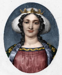 Portret van Margaretha van Provence (1221 - 1295), koningin van Frankrijk.