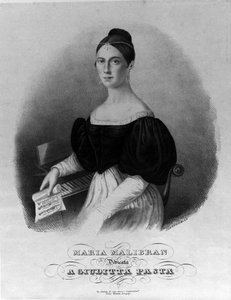 Portret van Maria Garcia genaamd de Malibran (1808-1836) zangeres, gravure opgedragen aan Giuditta Pasta door Unknown artist