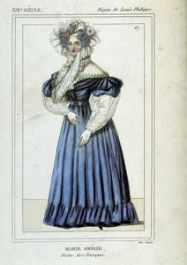 Portret van Marie Amélie de Bourbon (1782 - 1866), koningin van de Fransen, echtgenote van Lodewijk Filips I