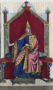 Portret van Matilda van Toscane, Italiaanse edelvrouw - gravure uit Usi e Costumi di Tutti i Popoli dell