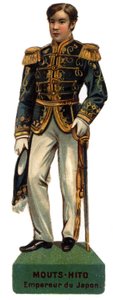 Portret van Meiji Tenno genaamd Mutsuhito (Mouts Hito of Sheets-Hito) door Unknown artist