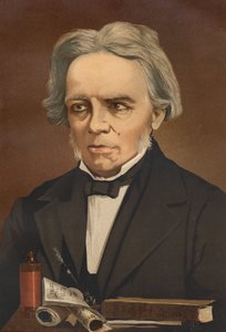 Portret van Michael Faraday, Britse natuurkundige en scheikundige.