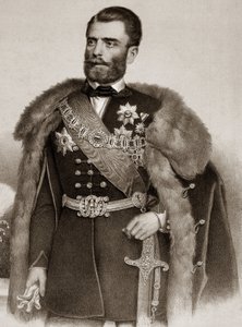 Portret van Michel III Obrenovic 1823-1868 Prins van Servië - Mihailo Obrenovic III Prins van Servië