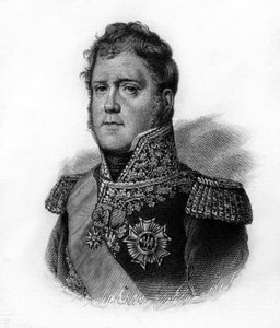 Portret van Michel Ney (1769-1815), Hertog van Elchingen, Prins van de Moskova, Maarschalk van Frankrijk, gravure van de 19e eeuw