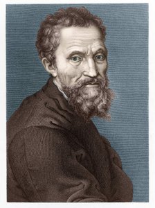 Portret van Michelangelo Buonarroti genaamd Michelangelo (Michelangelo of Michel Ange).
