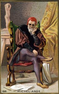 Portret van Michelangelo Buonarroti genaamd Michelangelo door Unknown artist