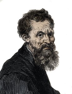 Portret van Michelangelo Buonarroti Italiaanse beeldhouwer - Portret van Michelangelo Buonarroti genaamd Michel Ange (Michelangelo of Michelangelo) door Unknown artist