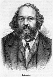 Portret van Mikhail Aleksandrovich Bakunin (1814 - 1876), Russische anarchistische revolutionair. Gravure 19e eeuw door Unknown artist