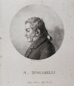Portret van Nicola Antonio Zingarelli (gravure) door Unknown artist