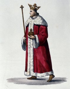 Portret van Pepijn III bekend als Pepijn de Korte, koning van Frankrijk.