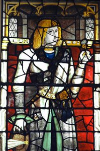 Portret van Filips I van Habsburg (1478-1506) Koning van Spanje Glas-in-lood van de 15e eeuw. Brugge, Kapel van het Heilig Bloed door Unknown artist