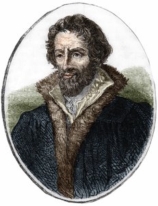 Portret van Philipp Melanchton (Melanchthon) (1497 - 1560), Duitse religieuze hervormer. Gravure uit de 19e eeuw door Unknown artist