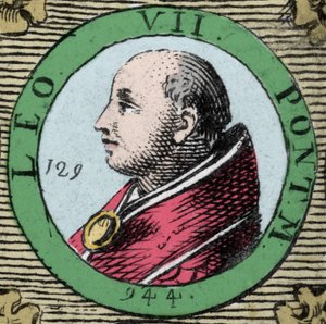 Portret van paus Leo VII paus van 936 tot 939. door Unknown artist