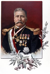 Portret van Porfirio Diaz, Mexicaanse generaal en staatsman door Unknown artist