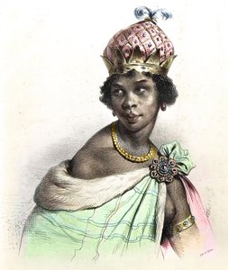 Portret van koningin Anna Nzinga of Ana de Sousa Nzinga Mbande - Nzinga du Ndongo et Matamba door Unknown artist