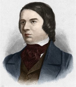 Portret van Robert Schumann (1810-1856), Duitse componist. gebaseerd op een tekening van Mengel. door Unknown artist