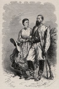 Portret van SAMUEL WHITE BAKER (1821-1893) Engelse ontdekkingsreiziger en Lady Florence Baker (1841-1916) door Unknown artist