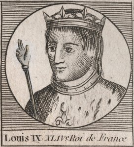 Portret van Saint Louis (Saint-Louis, Lodewijk IX (1214-1270) - Saint Louis IX (1214-70) koning van Frankrijk - gravure uit 