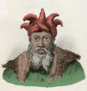 Portret van Saladin (1138-1193) (Salah al Din Yusuf al-Ayyubi), militaire commandant tegen de kruistochten in Egypte. Gravure uit de 19e eeuw door Unknown artist